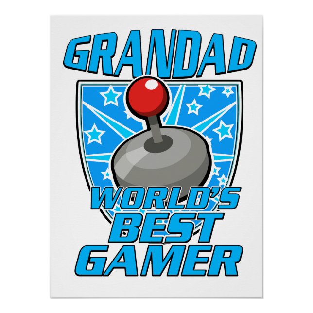 Grandad World's bestes Gamer-Retro-Logo Poster (Vorderseite)