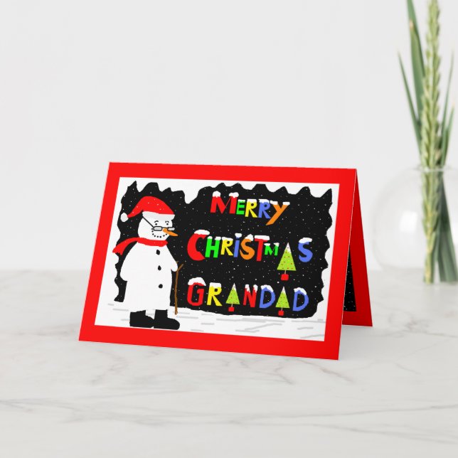 Grandadweihnachtskarte Feiertagskarte (Vorderseite)