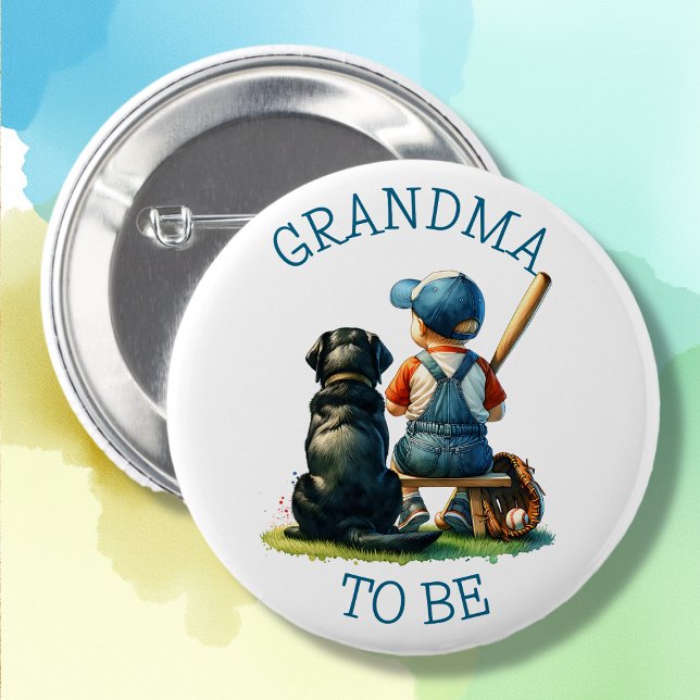 Grandal | Baseball- und Dog-Baby-Dusche Button (Von Creator hochgeladen)