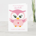 Grandaughter Erster Geburtstag Niedlich Pink Owl F Karte<br><div class="desc">Grandaughter Erste Geburtstagsfeier Niedlich rosa Eukalyptokarte</div>