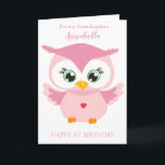 Grandaughter Erster Geburtstag Niedlich Pink Owl F Karte<br><div class="desc">Grandaughter Erste Geburtstagsfeier Niedlich rosa Eukalyptokarte</div>