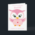 Grandaughter Erster Geburtstag Niedlich Pink Owl F Karte<br><div class="desc">Grandaughter Erste Geburtstagsfeier Niedlich rosa Eukalyptokarte</div>