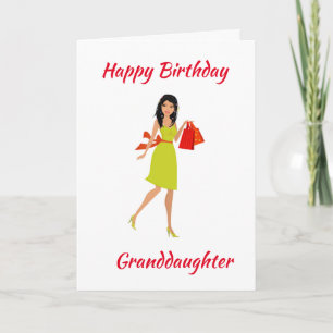 "GRANDAUGHTER" GLÜCKLICHE BIRTHDAY-KARTE KARTE