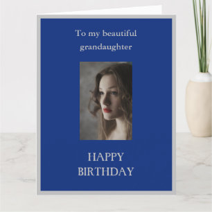 Grandaughter Happy Birthday LARGE blau Karte