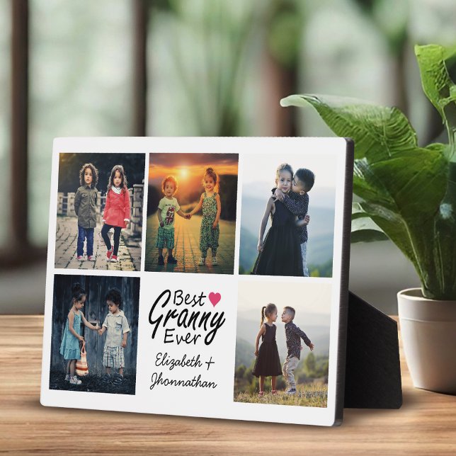 Grandchildren FotoCollage Bestes Granny je Geschen Fotoplatte (Von Creator hochgeladen)