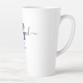 Granddad Elegant Script Monogram Blue Milchtasse