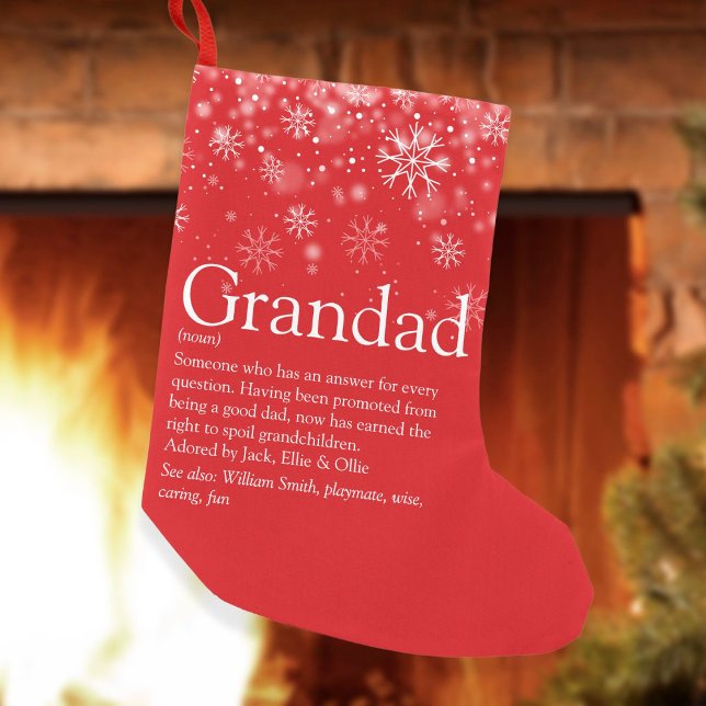 Granddad Grandpa Definition Quote Holiday Snow Kleiner Weihnachtsstrumpf (Von Creator hochgeladen)