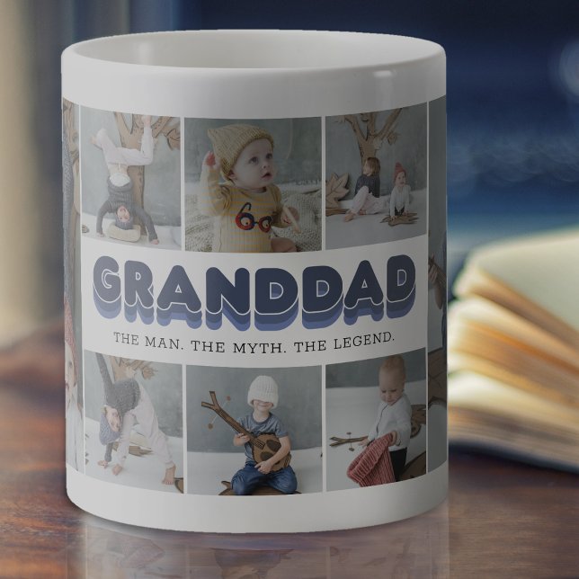 Granddad Man Myth Legend Foto Collage Kaffeetasse (Von Creator hochgeladen)
