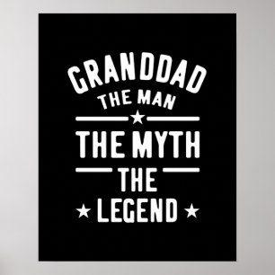 Granddad The Man Myth Legende Poster
