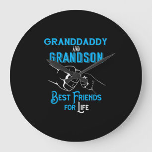 Granddaddy & Grandson Beste Lebensfreunde Große Wanduhr