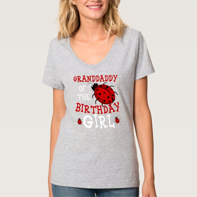 Granddaddy Of The Birthday Girl Ladybug Bday T-Shirt (Vorderseite)