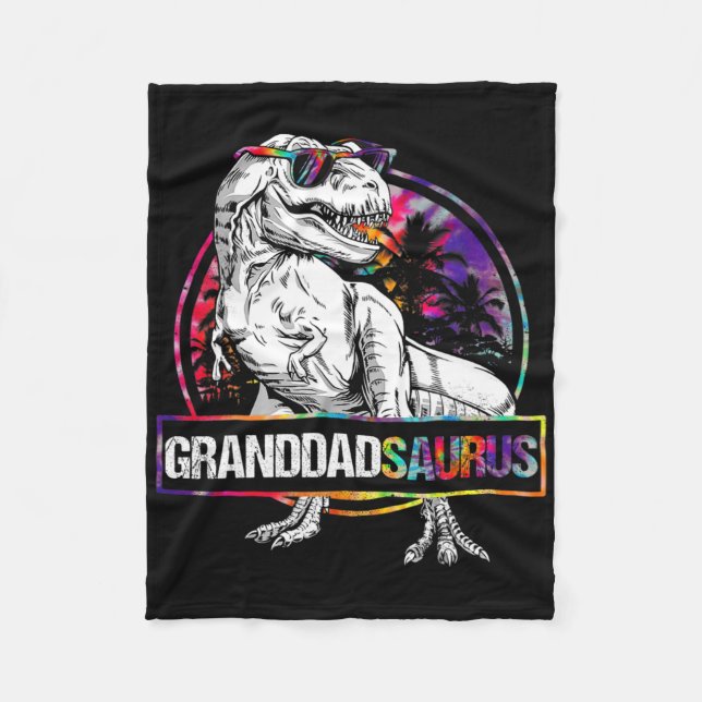 Granddadsaurus Dinosaur Opa Saurus Passendes T Fleecedecke (Vorderseite)