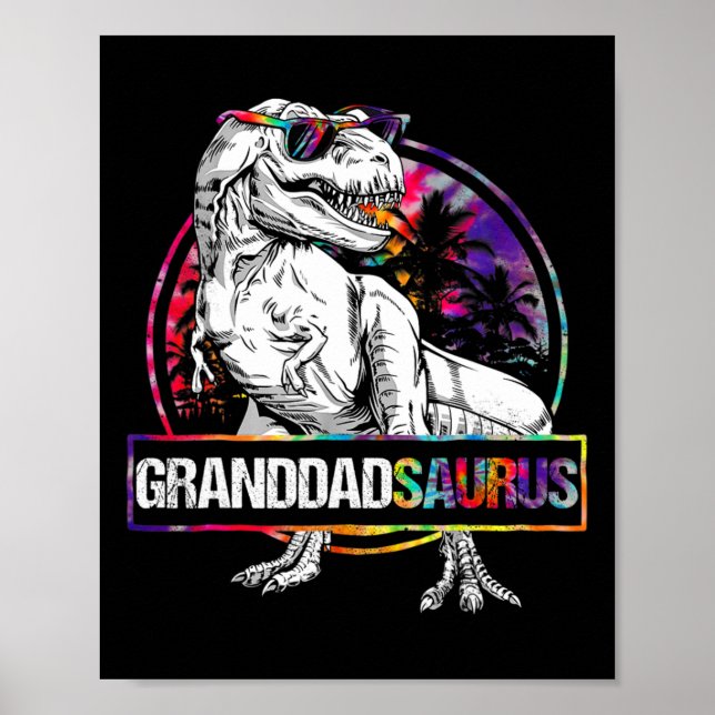 Granddadsaurus Dinosaur Opa Saurus Passendes T Poster (Vorne)