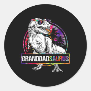 Granddadsaurus Dinosaur Opa Saurus Passendes T Runder Aufkleber