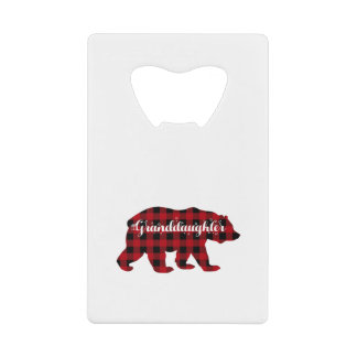 Granddaughter Bear Buffalo Red Plaid Geldbeutel Flaschenöffner
