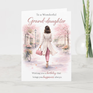 Granddaughter Birthday Card Elegant Floral Street Karte