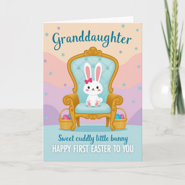 Granddaughter Easter Bunny Card Karte (Vorderseite)