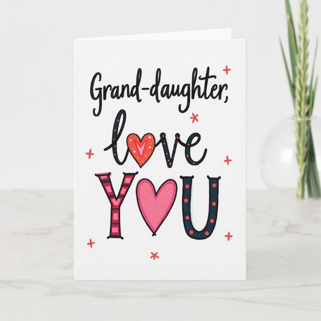 Granddaughter I Love You Card Karte (Vorderseite)