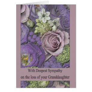 Granddaughter loss Rose sympathy Card