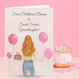 Granddaughter Sweet Sixteen Girl Jeans Celebrating Karte