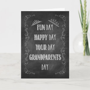Grandeltern Day Chalkboard Geburtstag, Krone Karte