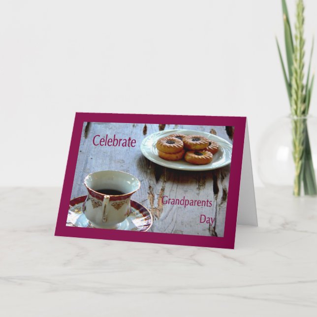 Grandeltern Tageskarte mit Tee & Kaffee Karte (Vorderseite)