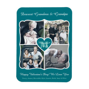 Grandeltern Valentine Personalisiert Instagram Gri Magnet