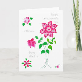 Grandelterntagkarte - Rosa Blume Karte
