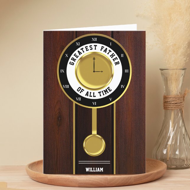 Grandfather Clock Greatest Father Father's Day Dankeskarte (Grandfather Clock Greatest Father Father's Day Thank You Card)