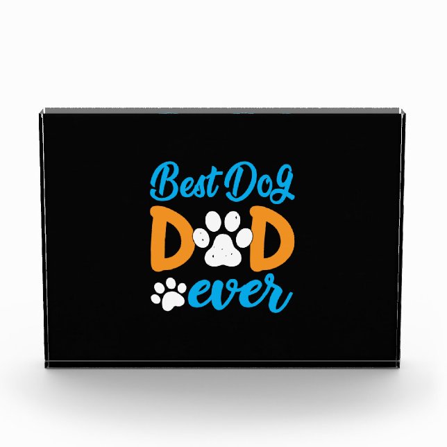 Grandfather Gift | Best Dog Dad Ever Fotoblock (Vorderseite)