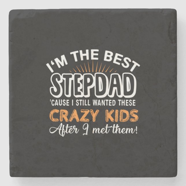 Grandfather Gift | I Am The Best Step Dad Steinuntersetzer (Vorderseite)