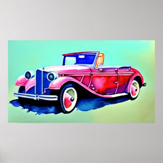 GrandFather Lover Vintage CAR Poster