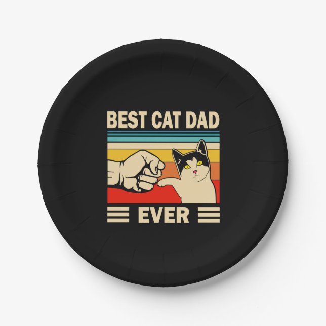 Grandfather Quotes | Best Cat Dad Ever Pappteller (Vorderseite)