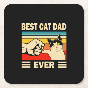 Grandfather Quotes   Best Cat Dad Ever Rechteckiger Pappuntersetzer