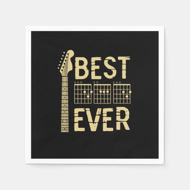 Grandfather Quotes | Best Dad Guitar Ever Serviette (Vorderseite)