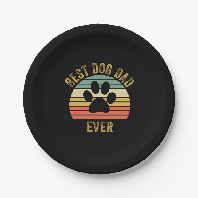 Grandfather Quotes | Best Dog Dad Ever Pappteller (Vorderseite)