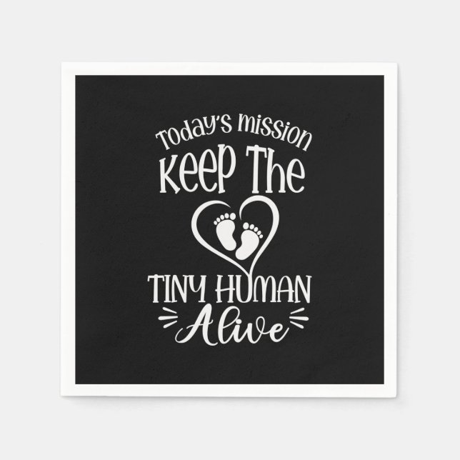 Grandfather Quotes | Keep The Tiny Human Alive Serviette (Vorderseite)