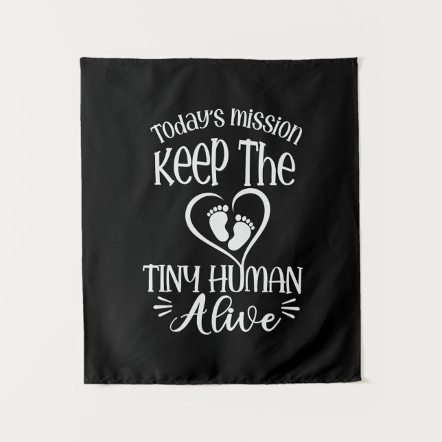 Grandfather Quotes | Keep The Tiny Human Alive Wandteppich (Vorderseite)