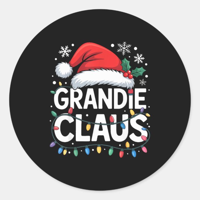 Grandie Claus Matching Family Christmas Holiday Pa Runder Aufkleber (Vorderseite)