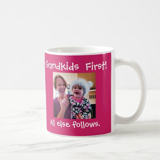 Grandkids erstes kundenspezifisches Foto u. Text Kaffeetasse (Rechts)