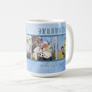 Grandkids Make Life Grand 4 Foto Großeltern Kaffeetasse