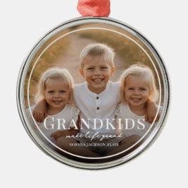 Grandkids Make Life Grand Grandparent 2 Photo   Ornament Aus Metall
