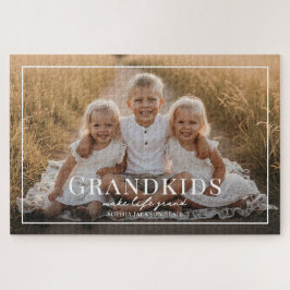 Grandkids Make Life Grand Grandparent Gift Photo Puzzle