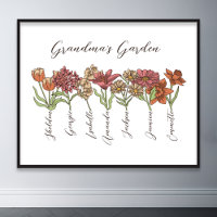 Grandkids Name Floral