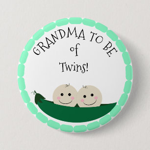 Grandm to be of Twins in Peapod Baby Showknopf Button