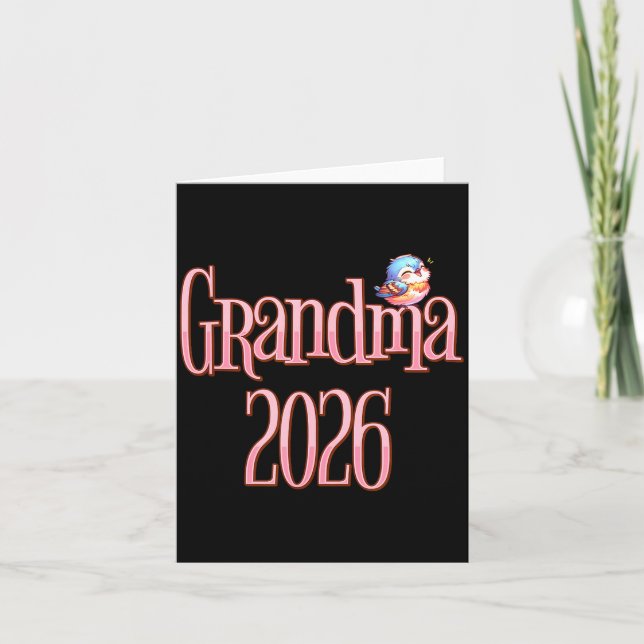 Grandma 2026 Cute Bird New Grandma Pregnancy Revea Karte (Vorderseite)