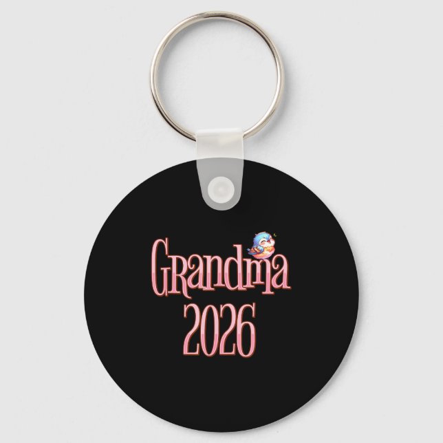 Grandma 2026 Cute Bird New Grandma Pregnancy Revea Schlüsselanhänger (Vorderseite)