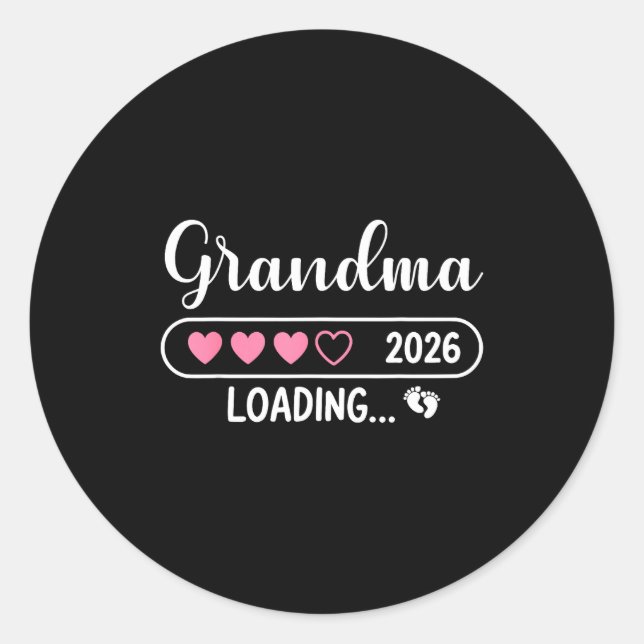 Grandma 2026 Loading New Grandma Est 2026  Runder Aufkleber (Vorderseite)