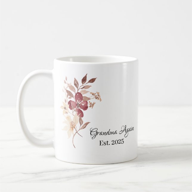 Grandma Again Est. Year – Family Milestone Kaffeetasse (Links)