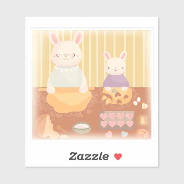 Grandma Baking Cookies Aufkleber (Blatt)